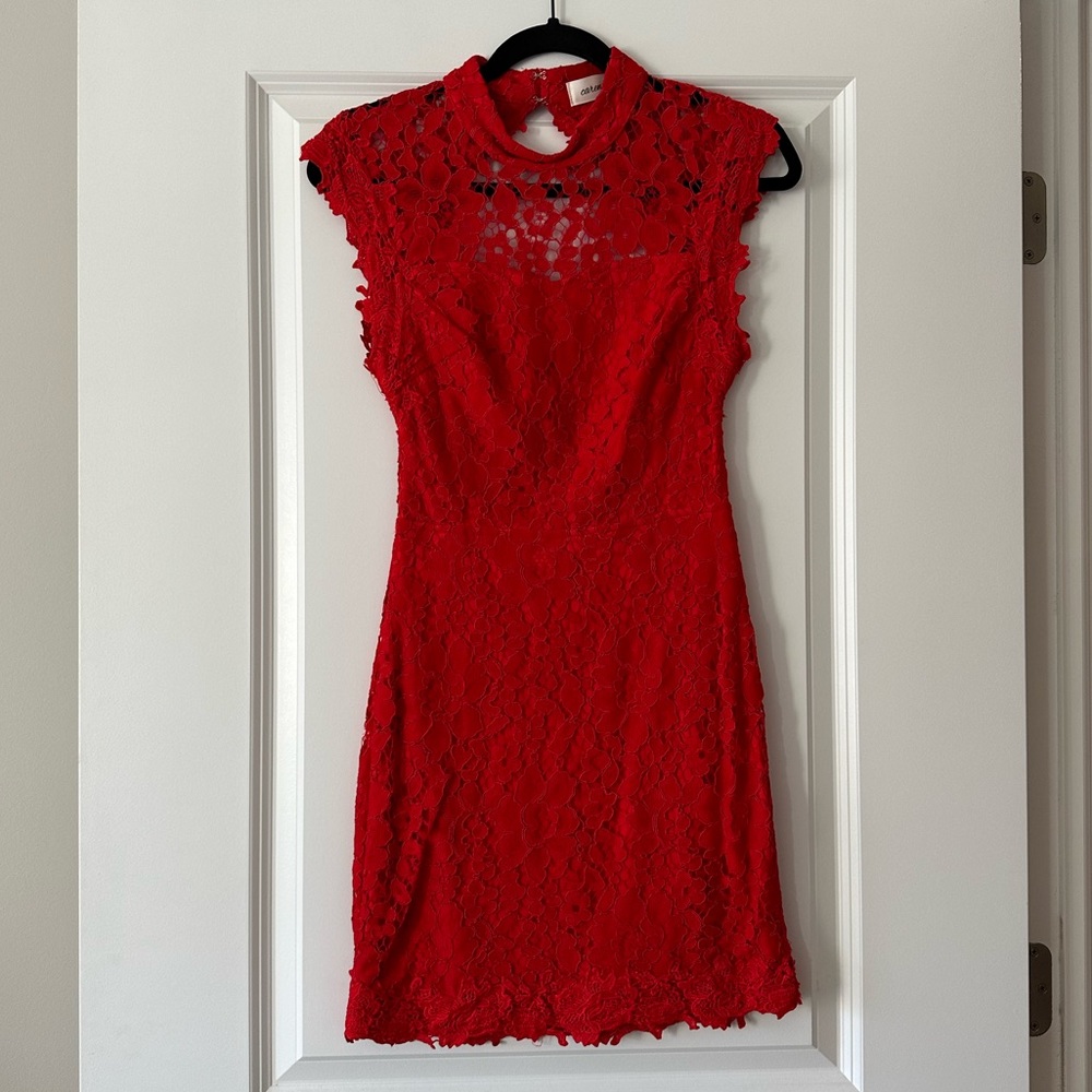 Small Red Lace Cocktail Dress